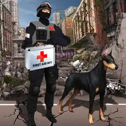 抗震救灾和救援模拟器：玩救援嗅探犬帮助地震灾民。